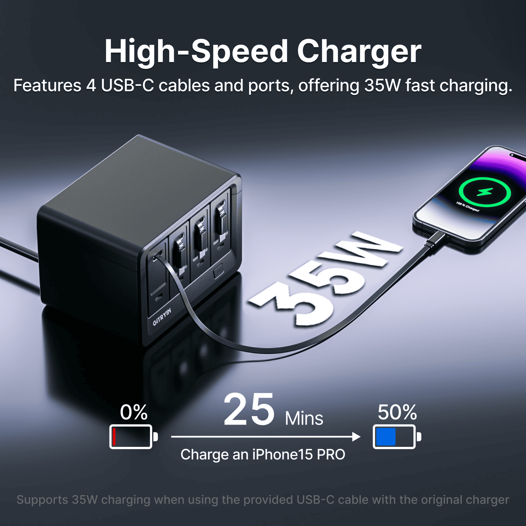 Gitryin Desktop Charging Station 12-in-1 Black