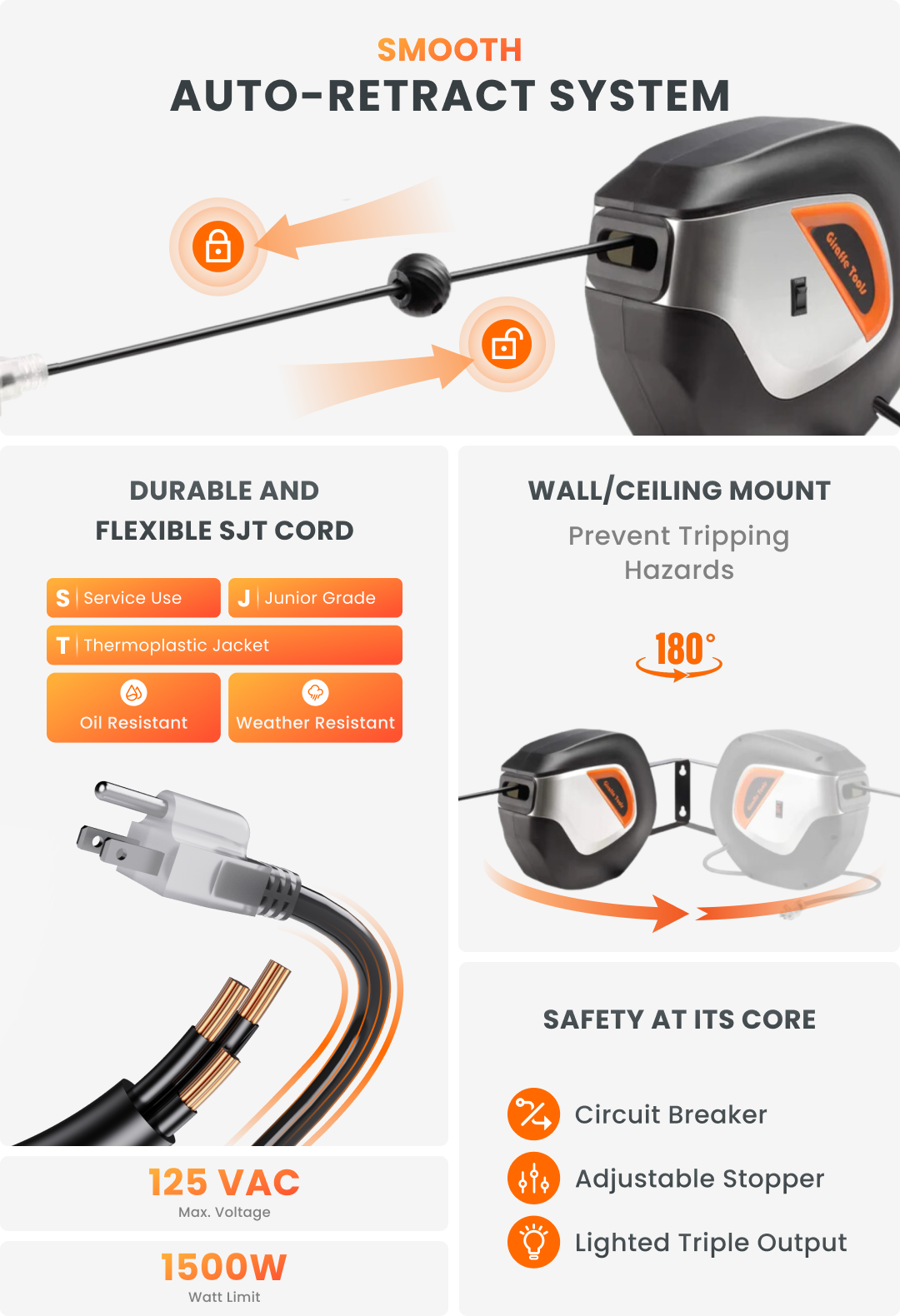 Extension Cord Reel - Giraffe Tools