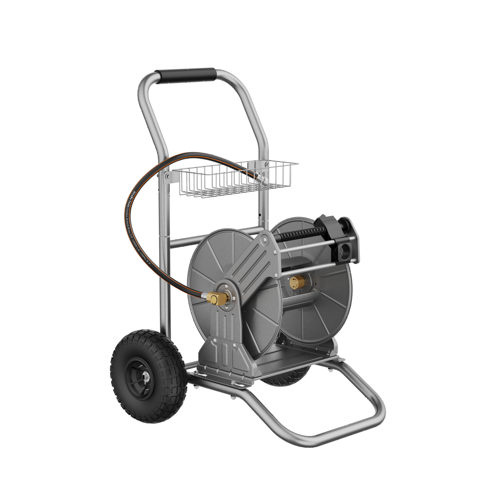 Garden Hose Reel Cart-2 Wheels-Metal-Heavy Duty