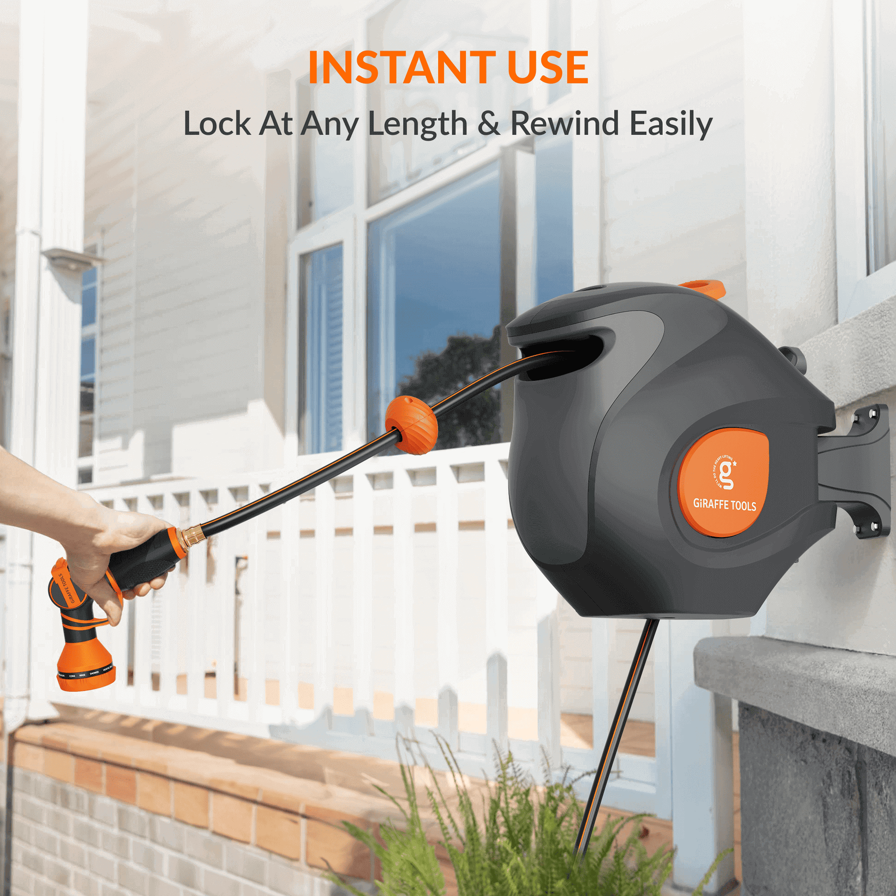 Retractable Garden Hose Reel-1/2in-100ft