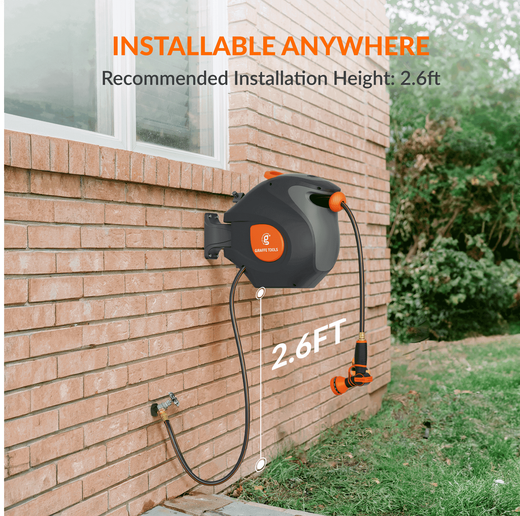 Retractable Garden Hose Reel-1/2in-100ft
