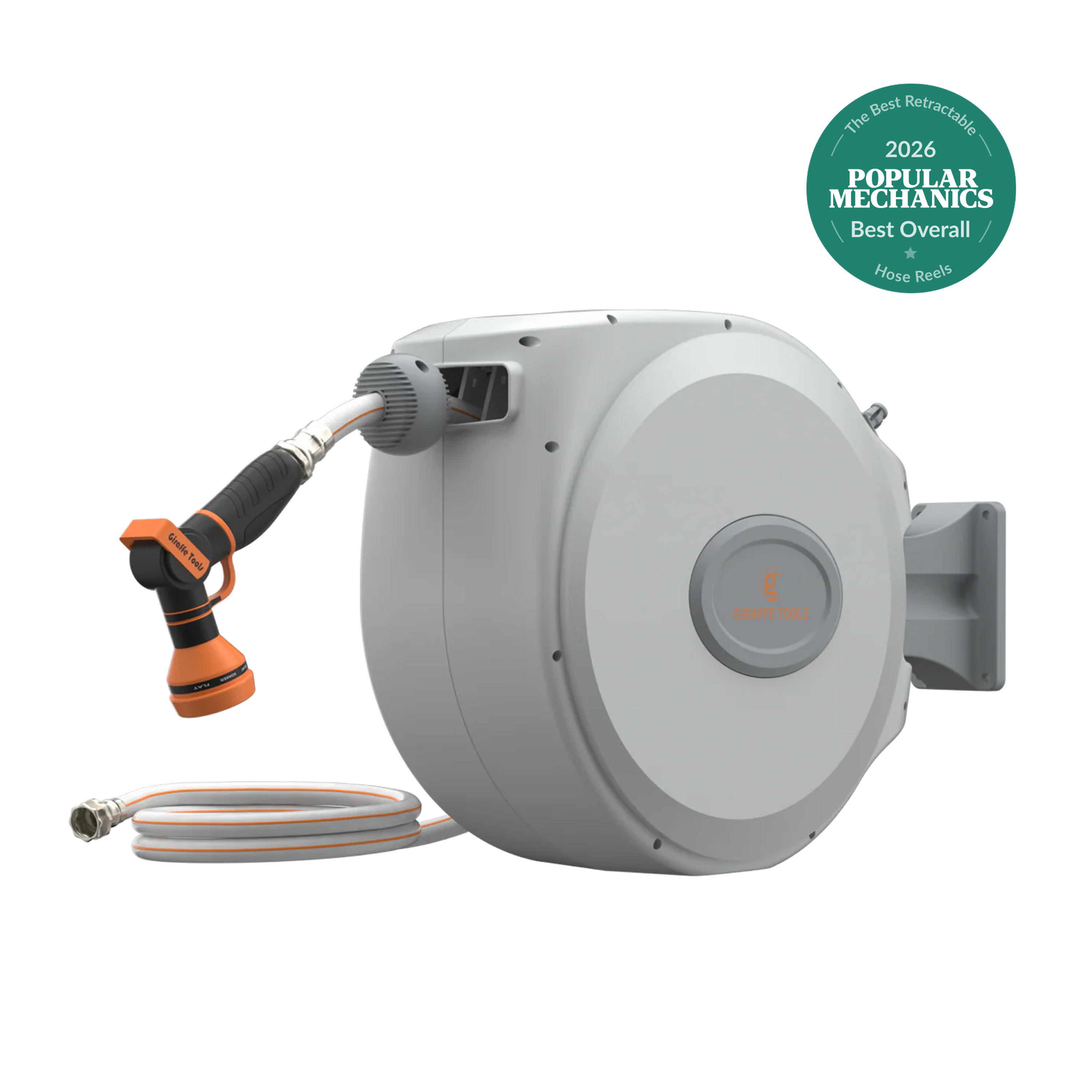 Retractable Garden Hose Reel-5/8in-65ft | Giraffe Tools