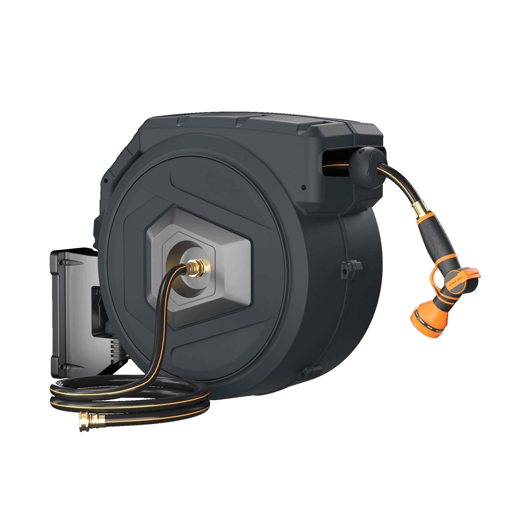 Premium Instant Glide Retractable Garden Hose Reel - Metal Bracket