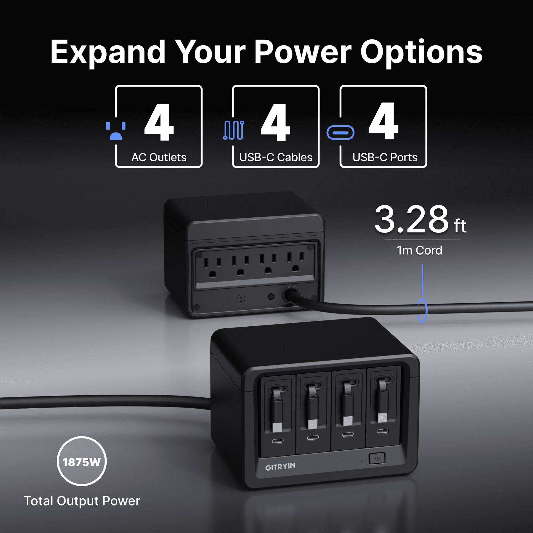 Gitryin Desktop Charging Station 12-in-1 Black