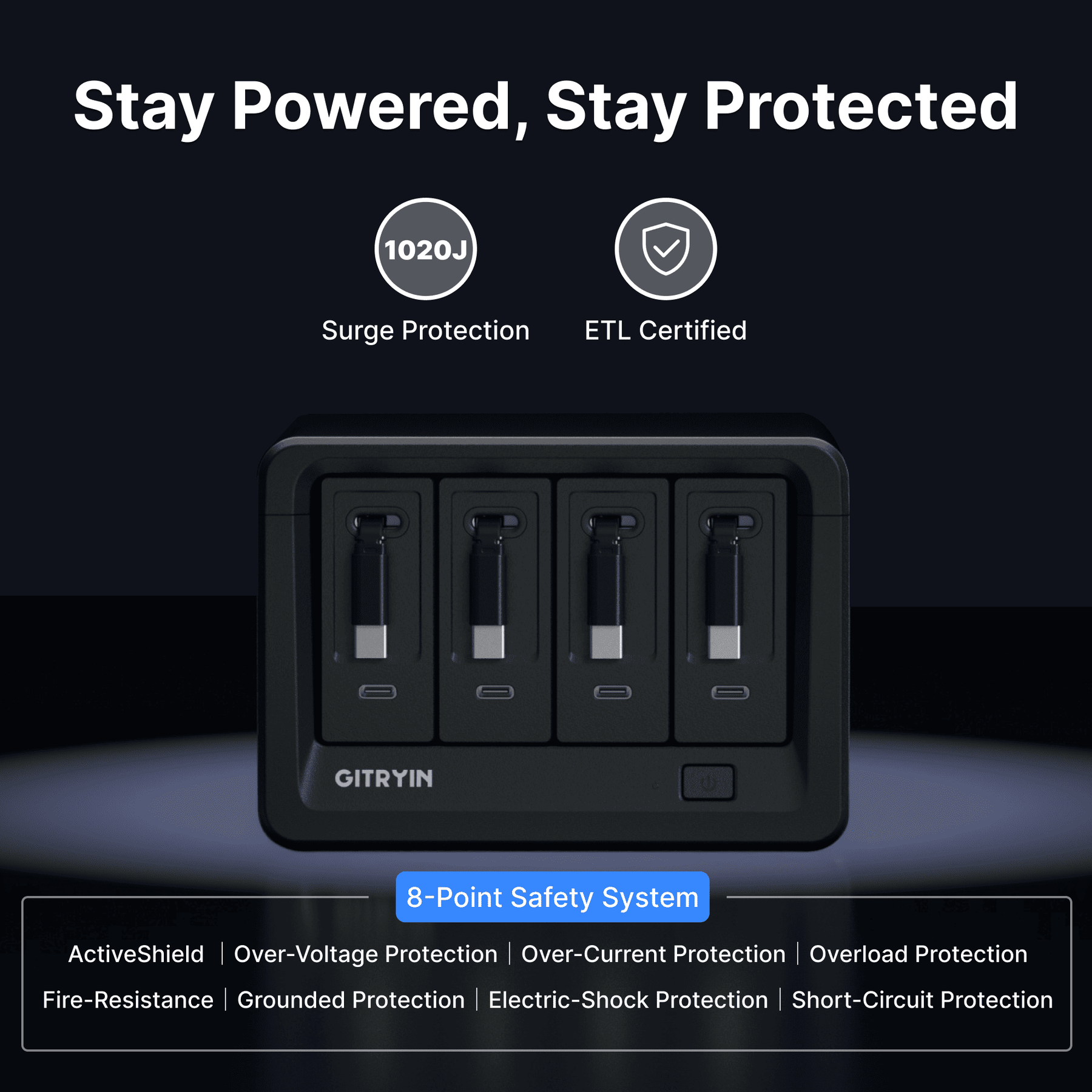 Gitryin Desktop Charging Station 12-in-1 Black