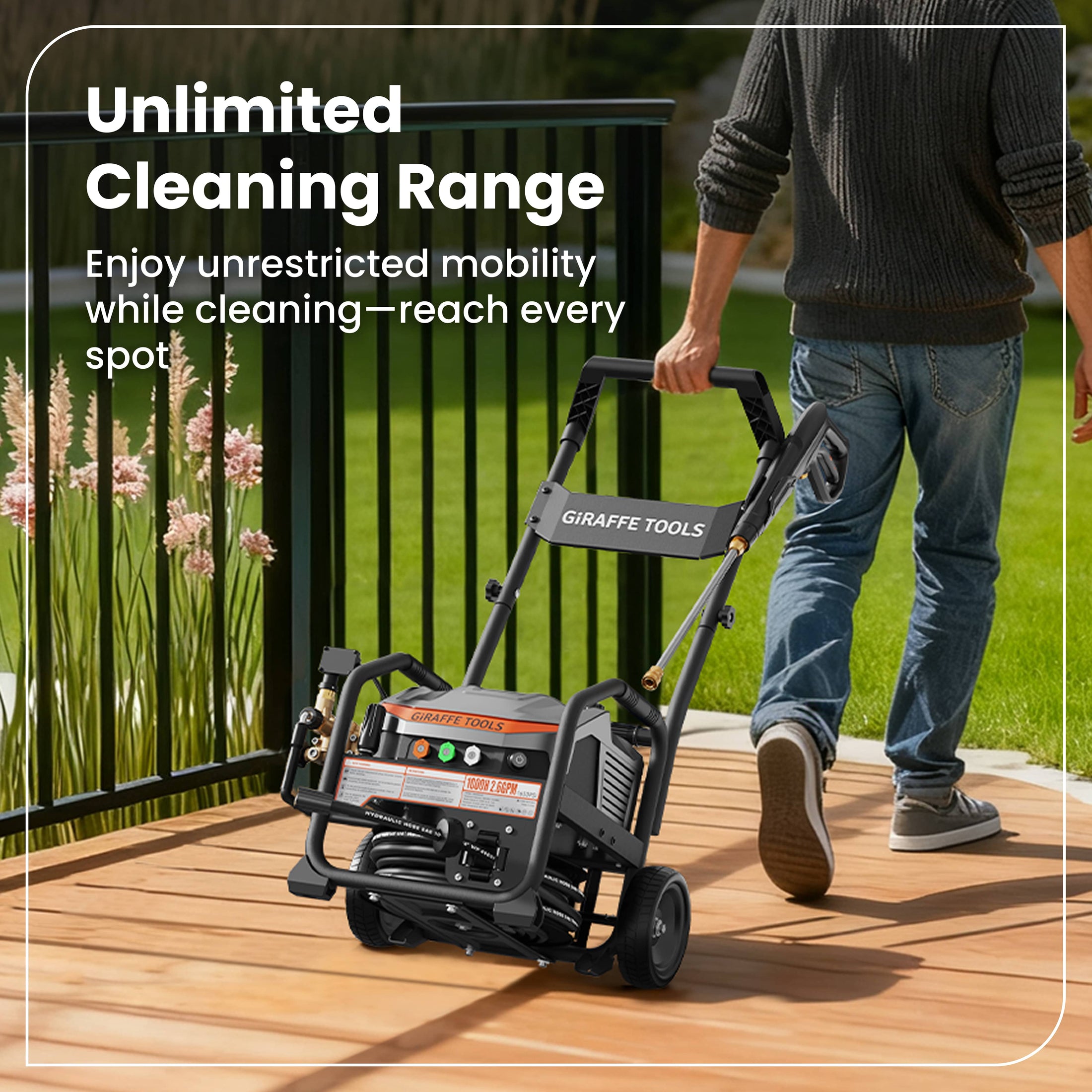 UltraFlow Retractable Pressure Washer 2.6GPM Features