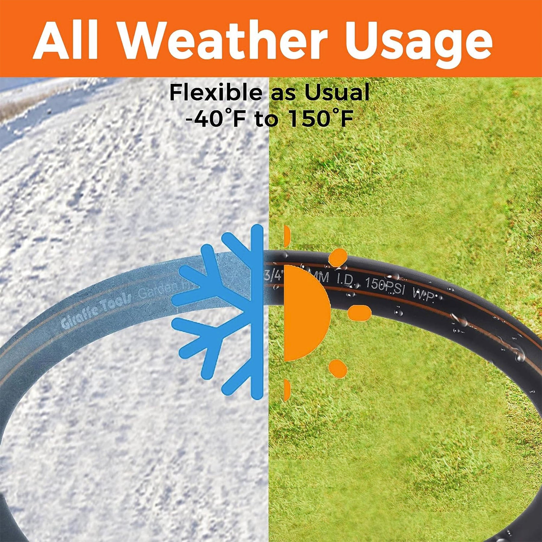 3/4" Hybrid Garden Hose with Swivel Handle 12ft-25ft
