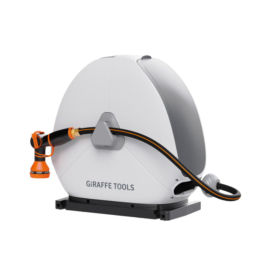 Giraffe Tools Ground-Mounted Retractable Hose Reel Features