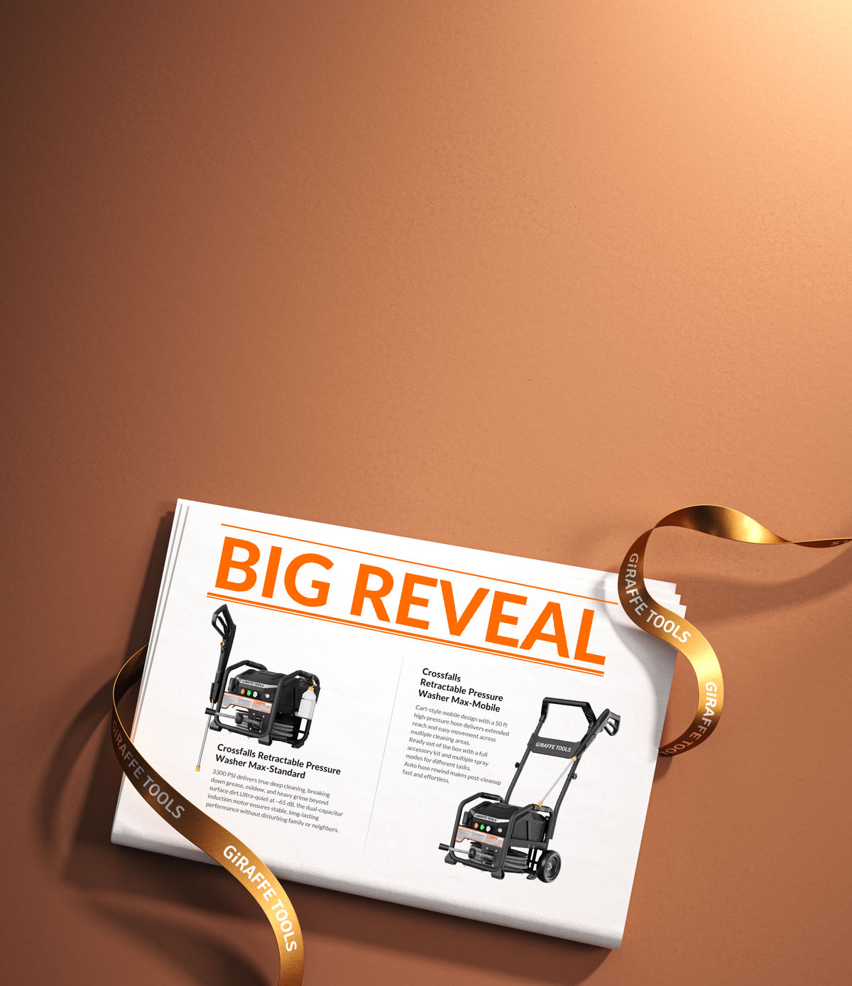 Giraffe Tools Crossfalls Retractable Pressure Washer Max new product launch built for powerful deep cleaning