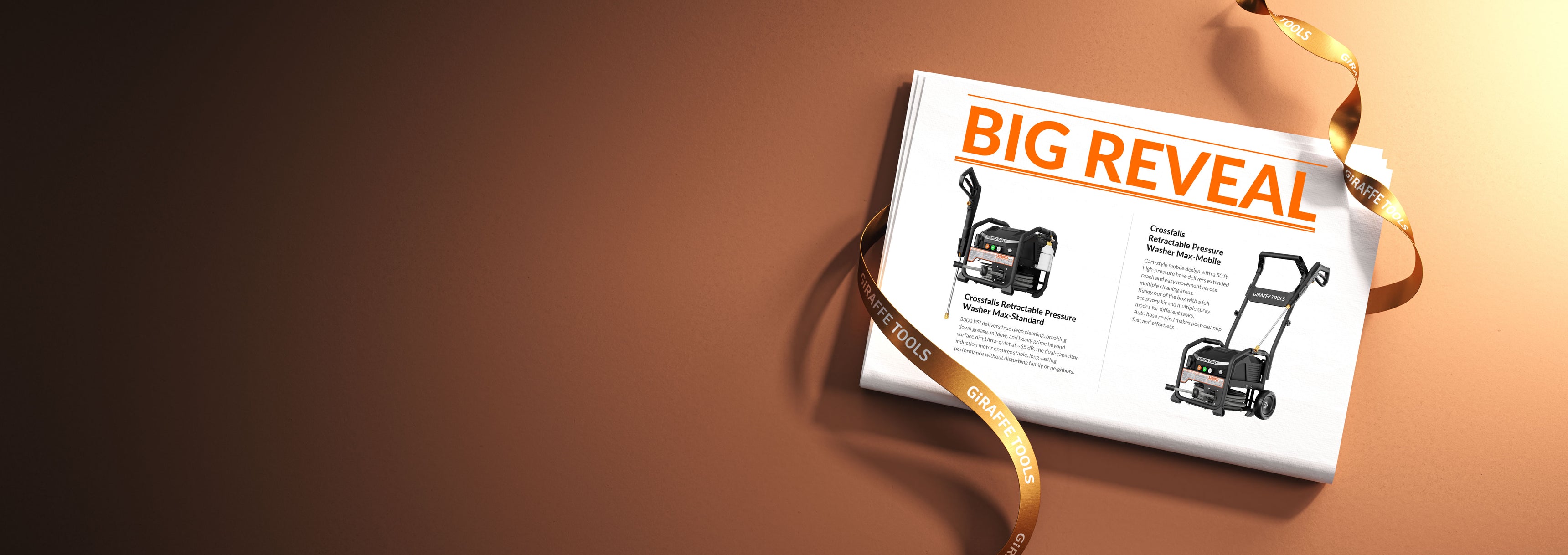 Giraffe Tools Crossfalls Retractable Pressure Washer Max new product launch built for powerful deep cleaning