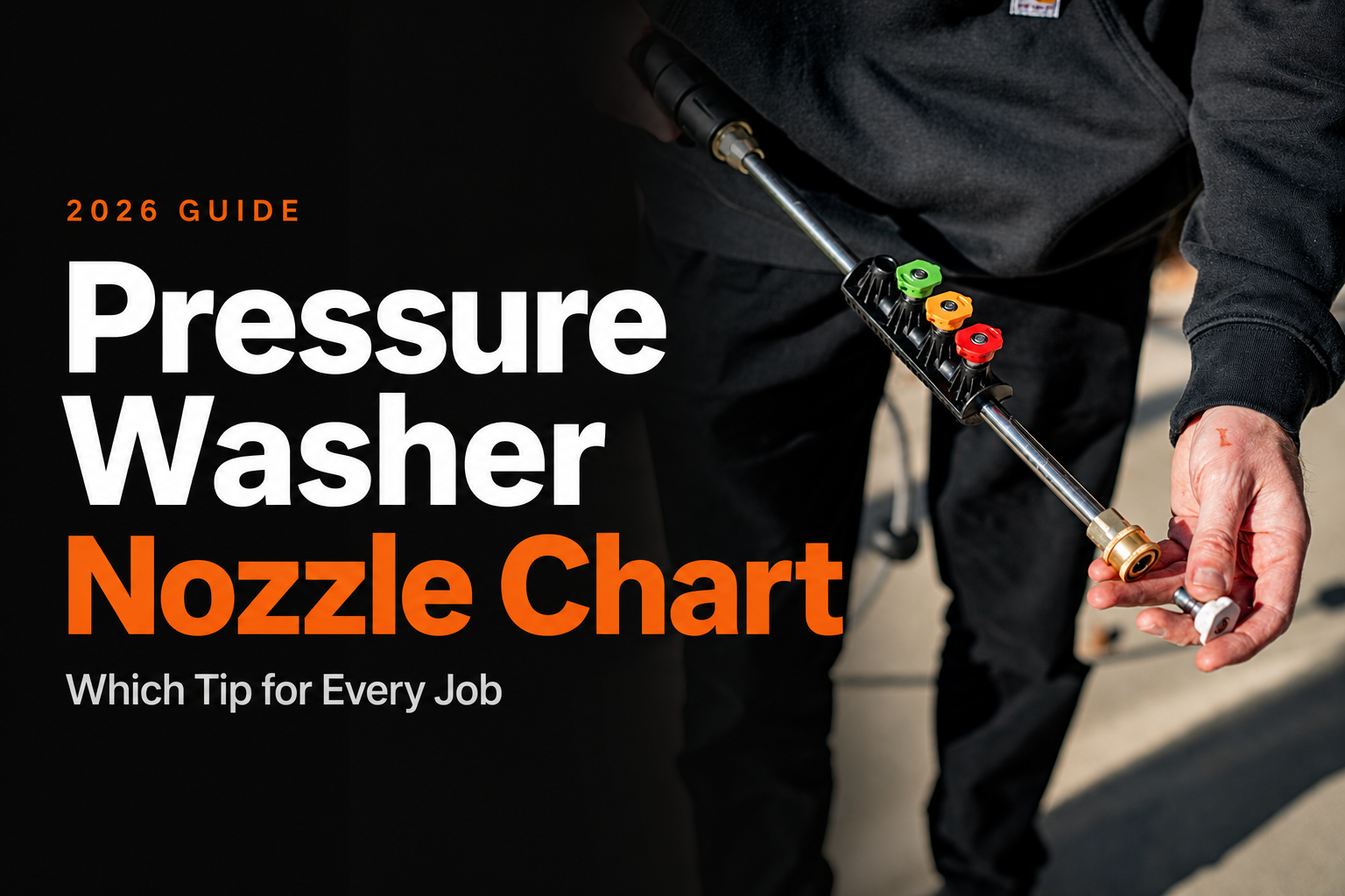 Pressure Washer Nozzle Chart & PSI Guide: Which Tip for Every Job (2026)