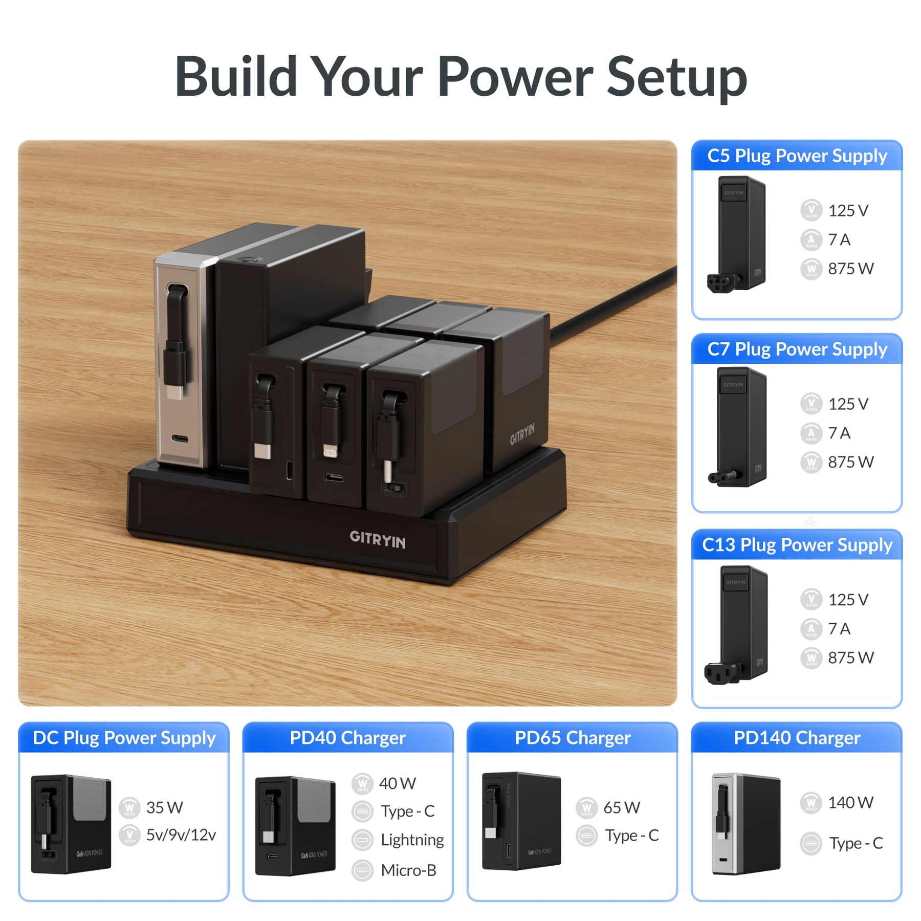 Gitryin Modular Charging Station with Smart Cooling Fan