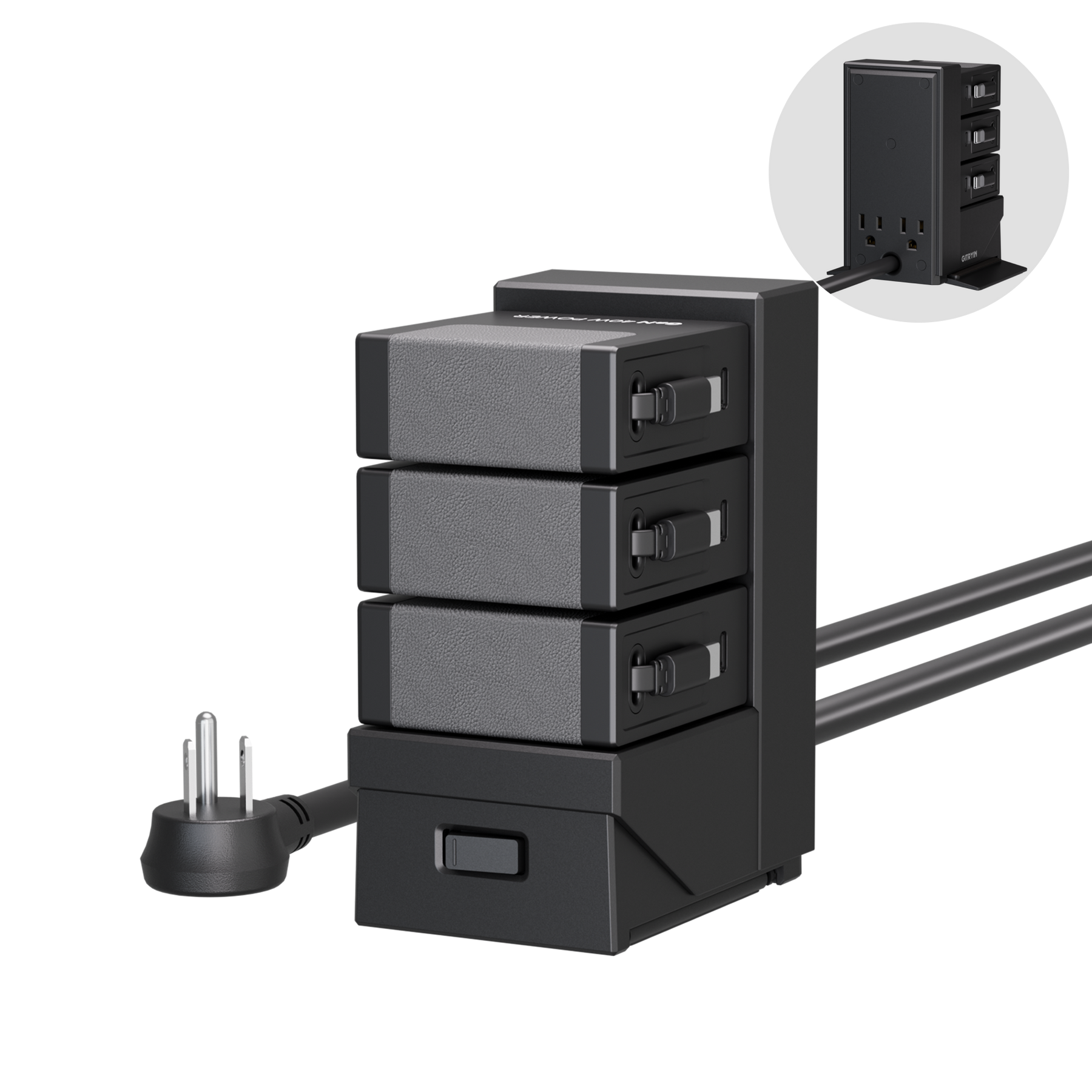 Gitryin ModDock 3 Tower Charging Station Black