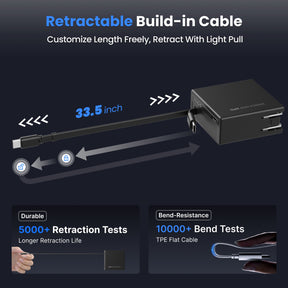 Gitryin Retractable 65W Fast Charger for 3C Devices