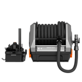 Giraffe Tools GrandFlux Retractable Vacuum Cleaner Plus Features showing complete cleaning system