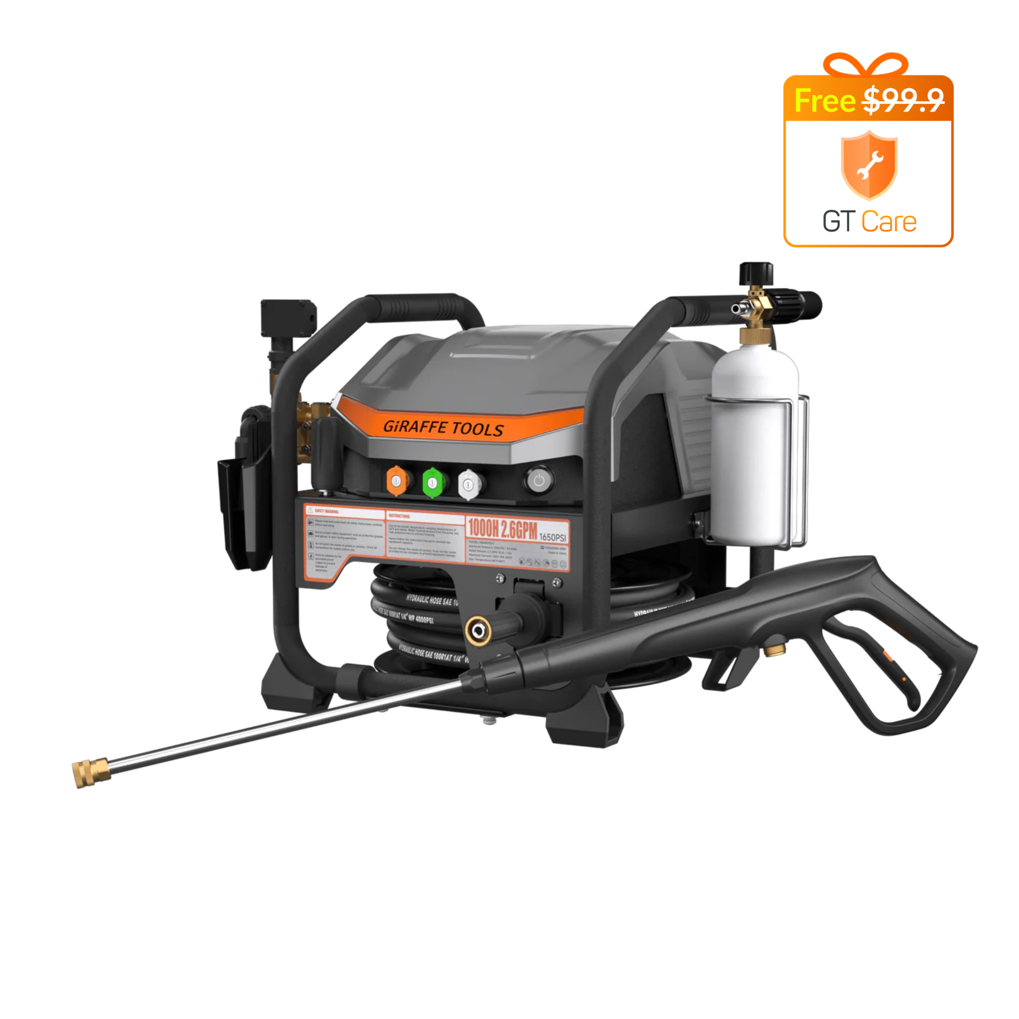 UltraFlow Retractable Pressure Washer 2.6GPM Features