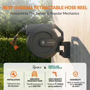 Retractable Garden Hose Reel-1/2in-155ft