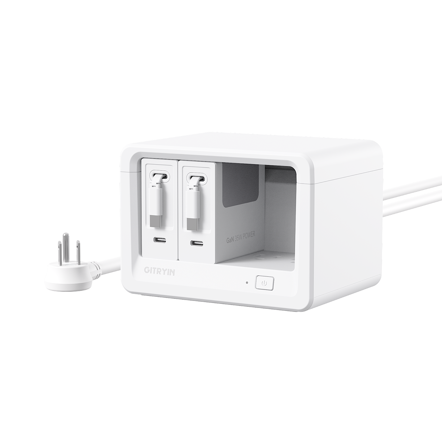 thumbnail image 2 of Huntkey 100W Desktop Charging Station With 3 AC Outlets & USB Ports - 5ft Cord For Home Office Travel 2 of 9