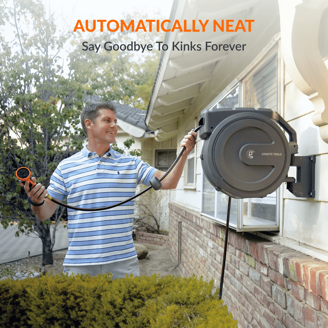 Retractable Garden Hose Reel Giraffe Tools