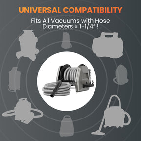 Retractable Vacuum Extension Hose Reel-1/4in-30ft
