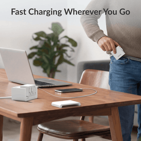 Gitryin Desktop Charging Station 12-in-1 (65WCombo) Features showing a detachable chargingmodule for portable fast charging
