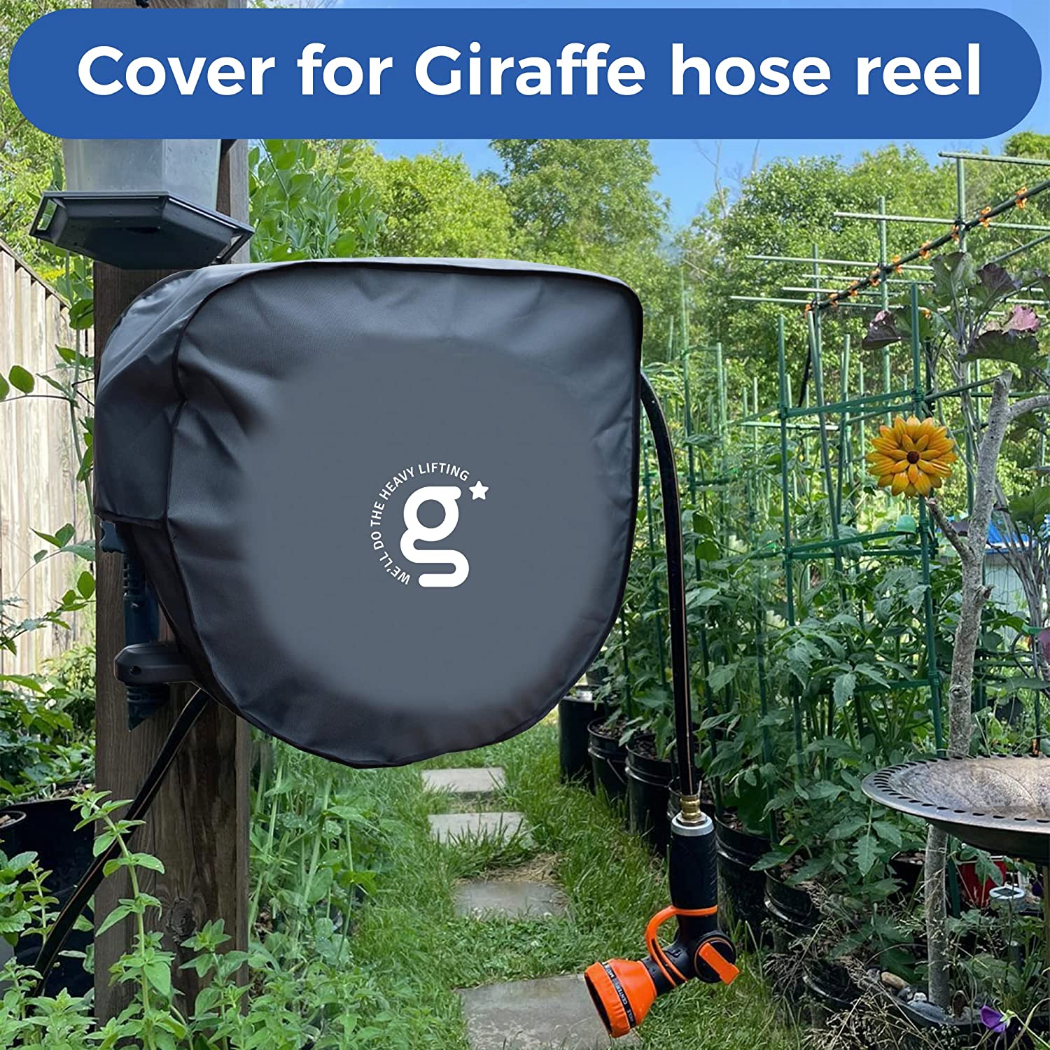 GUYISS Hose Reel Cart Cover, Garden Hose Reel Protective Cover, Highly  Efficient Sun Protection, Extends Hose Reel Life, 600D Special Sun  Protection