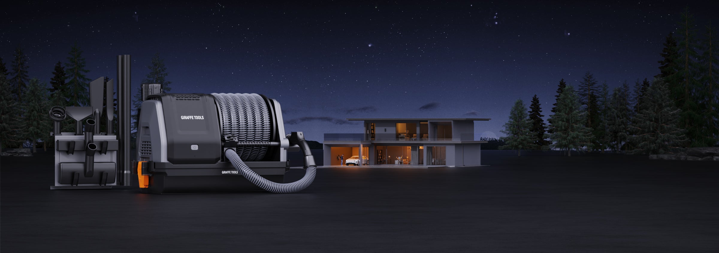 Giraffe Tools Retractable Garage Vacuum