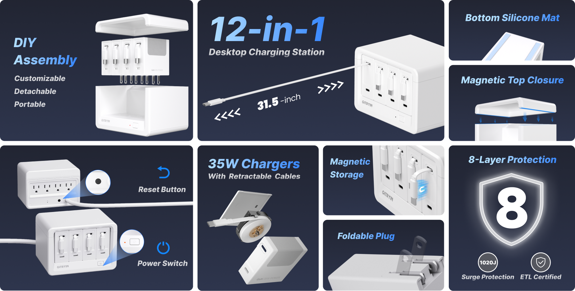 gitryin desktop charging station