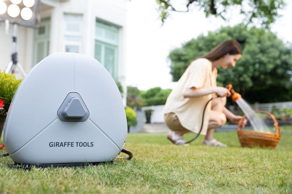 Giraffe Tools Ground-Mounted Retractable Hose Reel