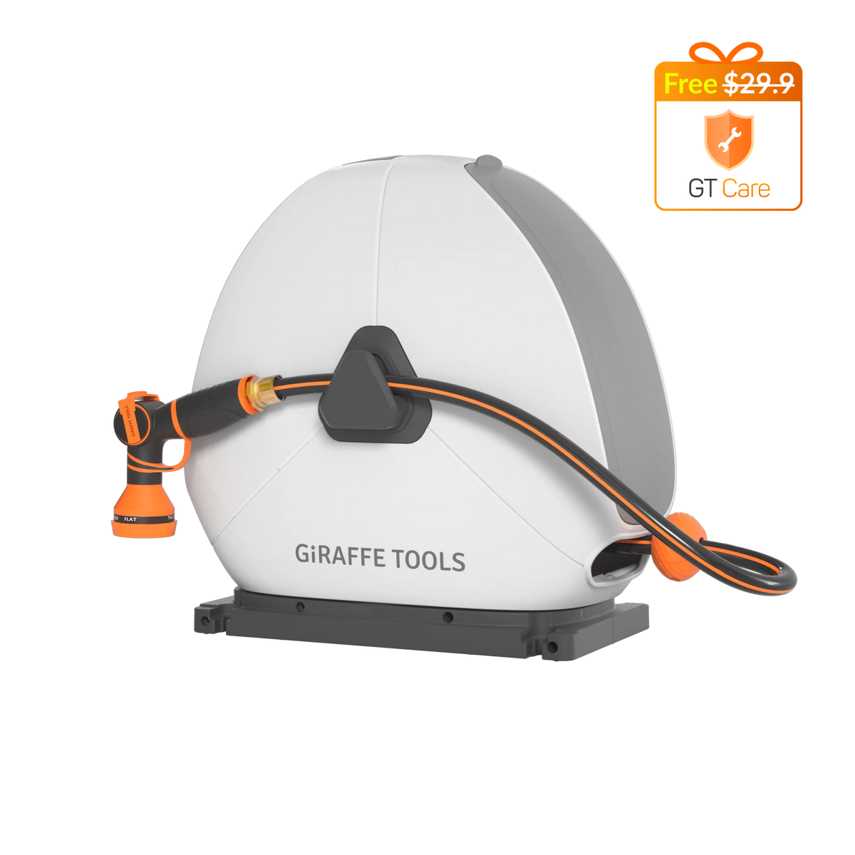 Giraffe Tools Retractable Garden Hose Reel with 78-130FT Hose & Metal Giraffe Tools Retractable Garden Hose Reel with 78-130FT Hose & Metal