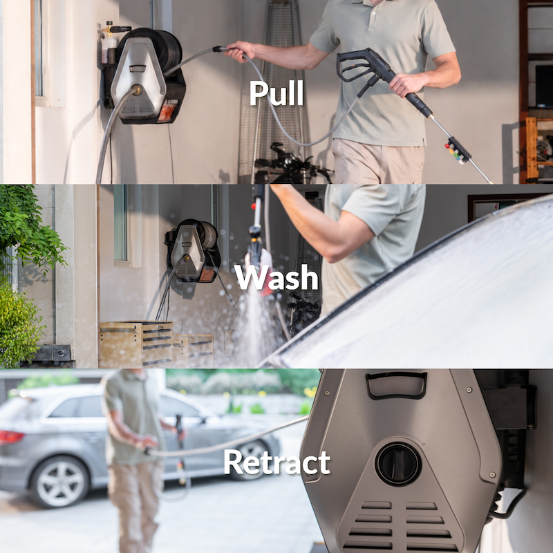 Giraffe Tools Pressure Washer Pro No More Tangled Hoses Features