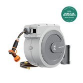 Retractable Garden Hose Reel-5/8in-90ft-Light Grey Features