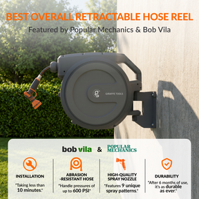 Retractable Garden Hose Reel Features in Media proof