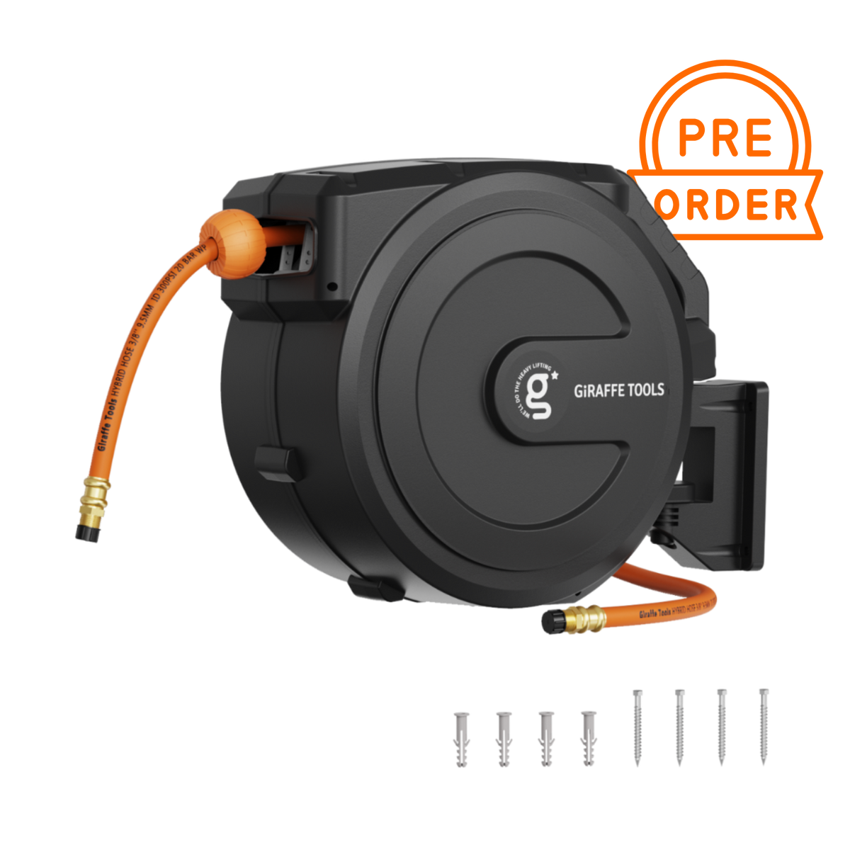 Retractable Air Hose Reel-PP Housing-3/8in-50ft