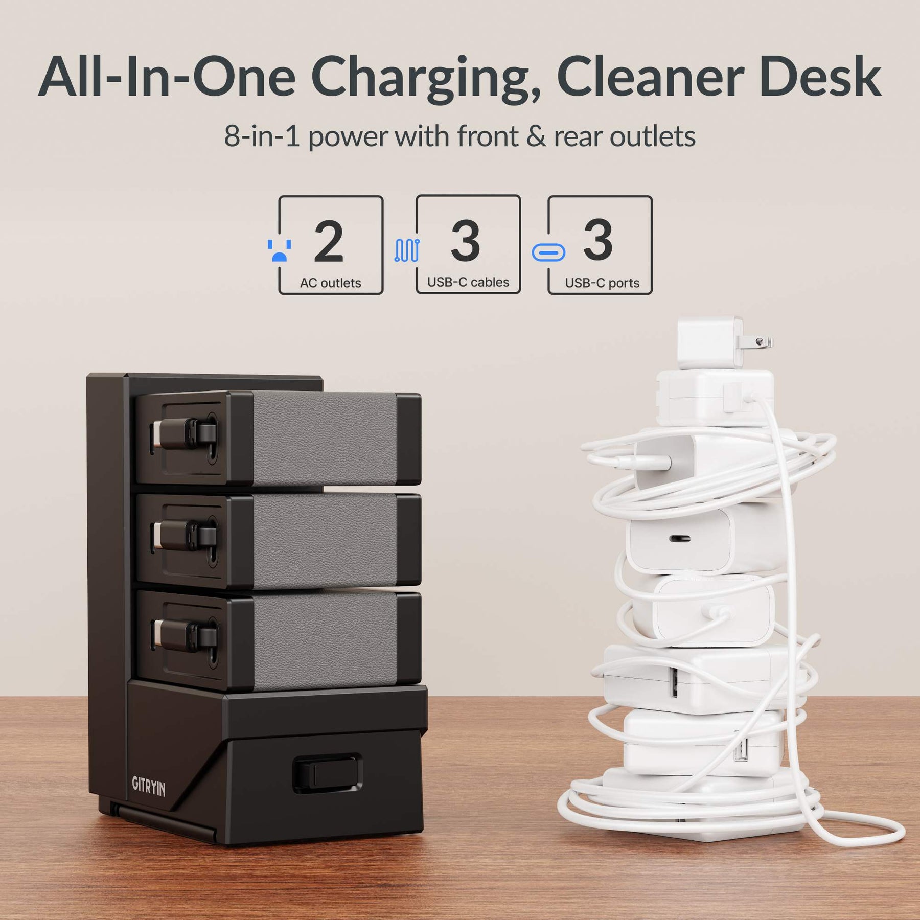 Gitryin ModDock 3 Tower Charging Station 8 in 1
