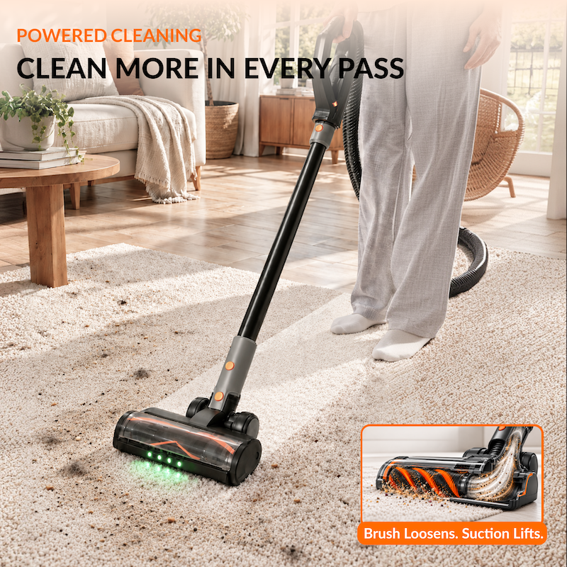 Giraffe Tools GrandFlux Retractable Vacuum Cleaner Features 