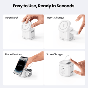 Gitryin Magnetic 3-in-1 Wireless Charging Station for 3C Devices