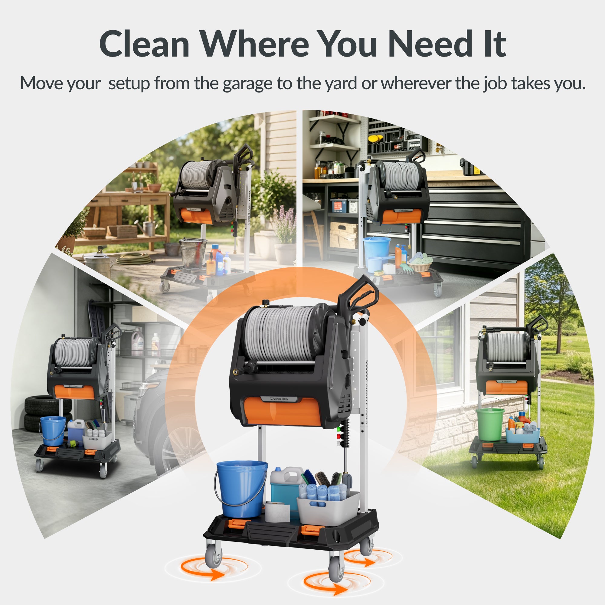 Giraffe Tools Mobile Pressure Washing Station Features in mobiity