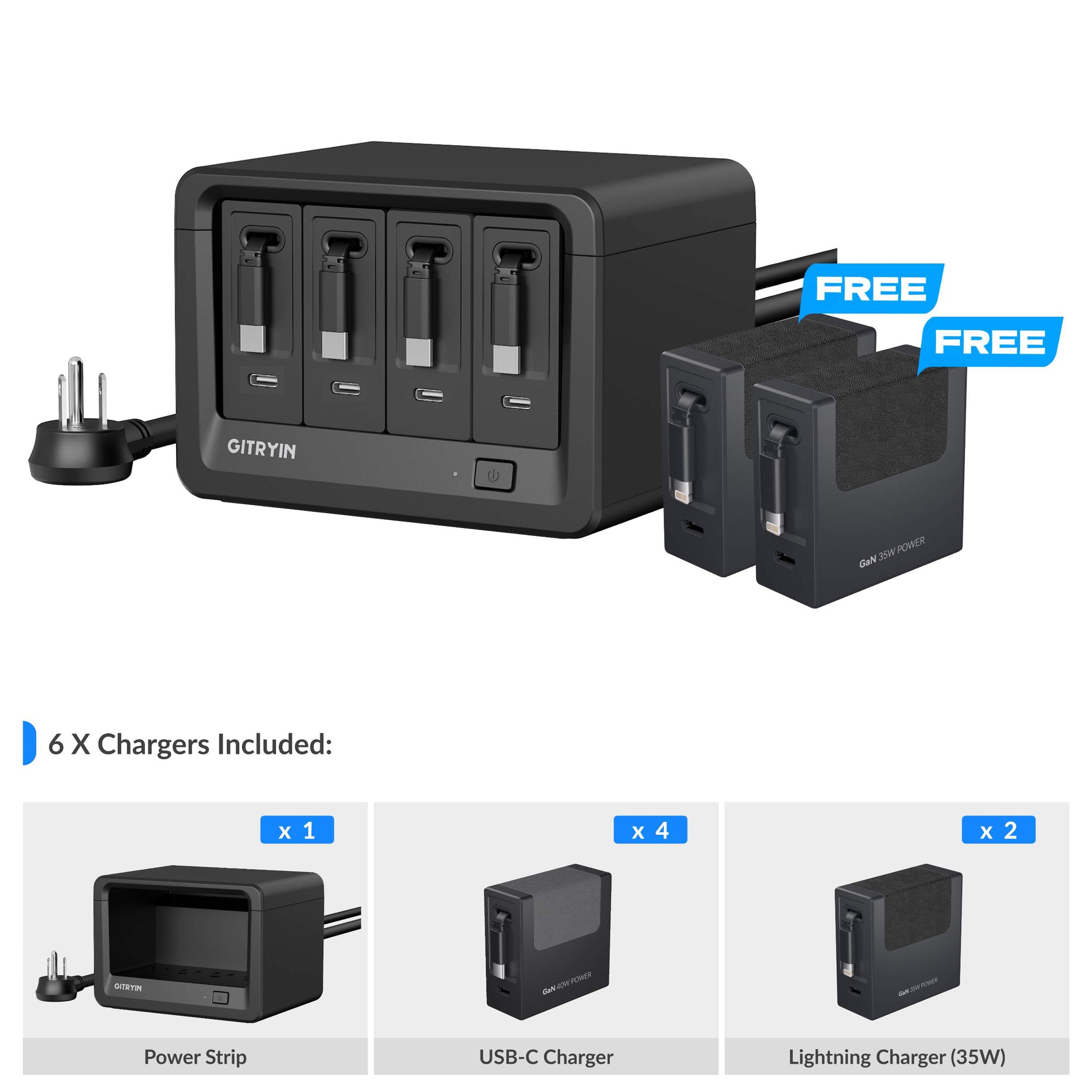 Gitryin Desktop Charging Station 12-in-1 Black Features