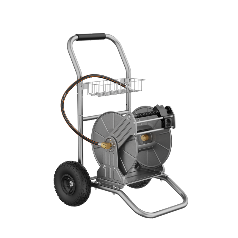 Garden Hose Reel Cart-2 Wheels-Metal-Heavy Duty