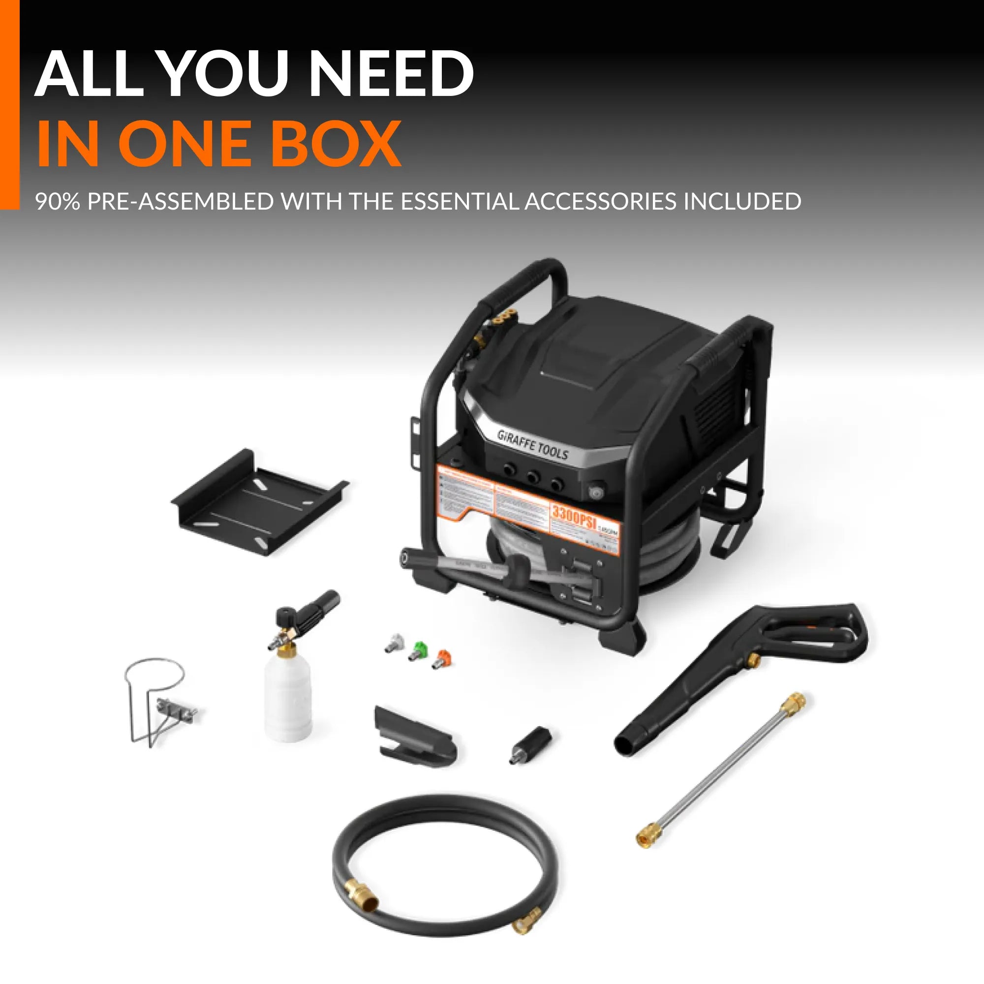 Giraffe Tools Pressure Washer Max Package List Features