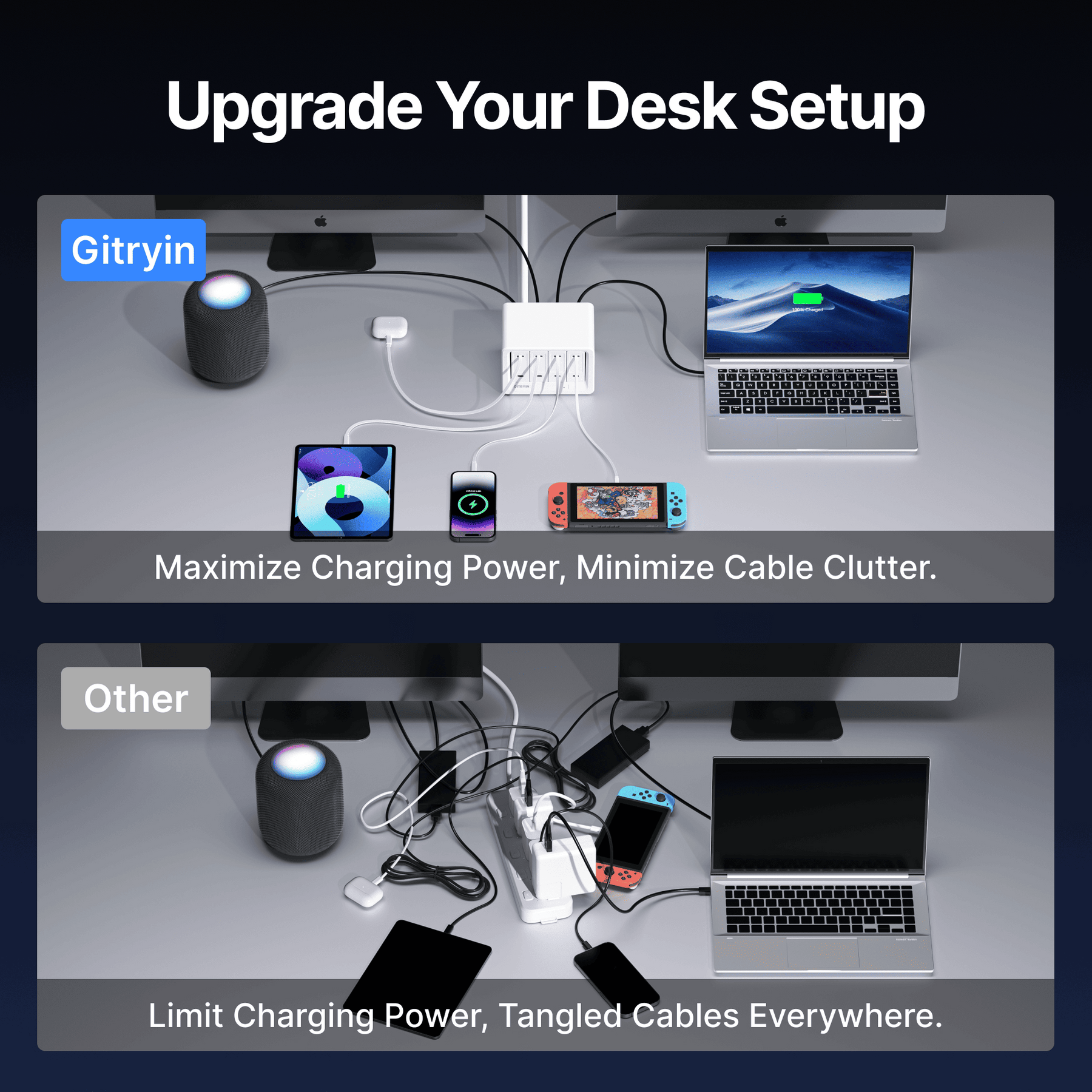 Gitryin Desktop Charging Station 12-in-1