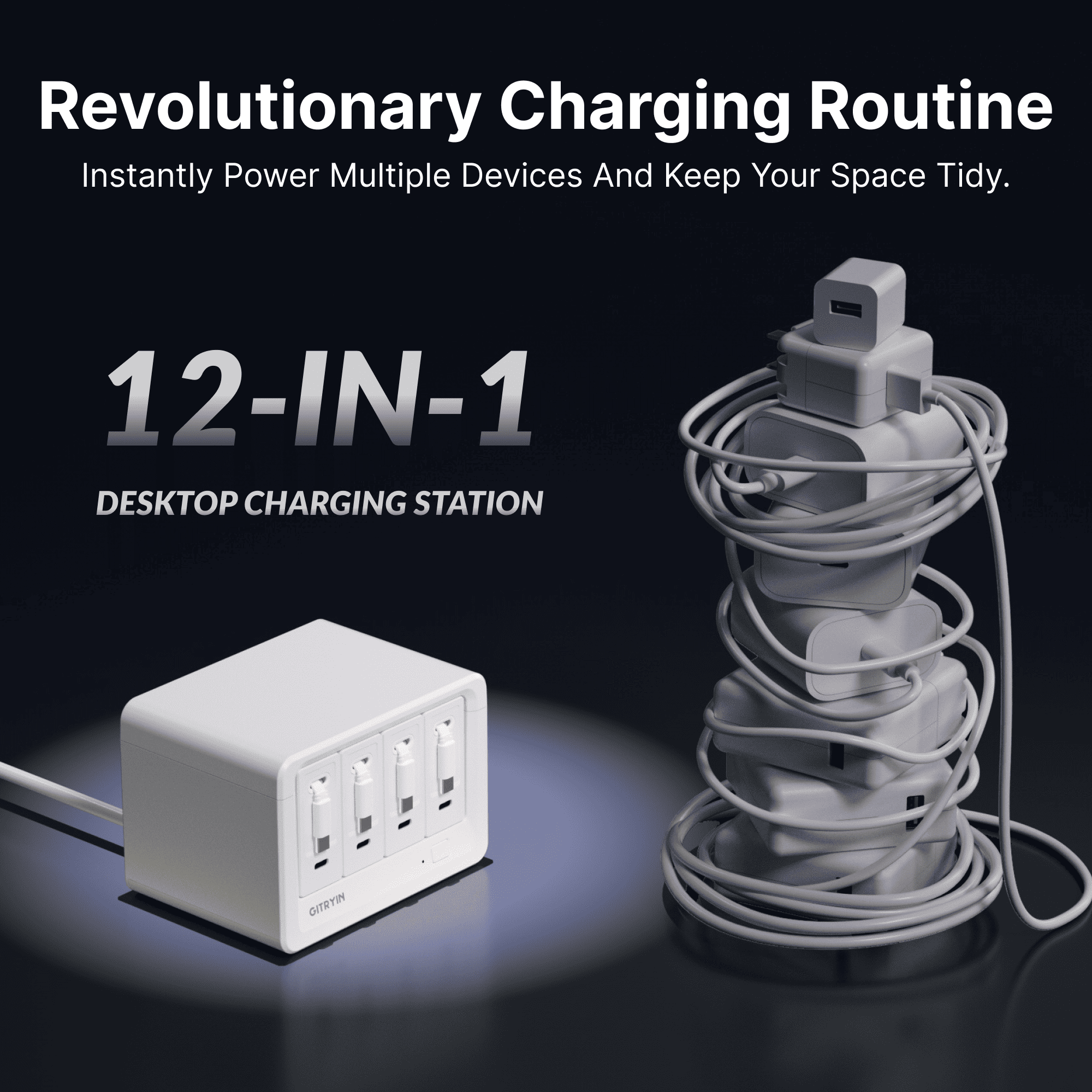 Gitryin Desktop Charging Station 12-in-1 | Giraffe Tools® Gitryin Desktop Charging Station 12-in-1 | Giraffe Tools®