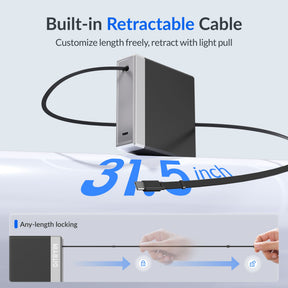 Gitryin Retractable 140W Fast Charger - USB-C Cable
