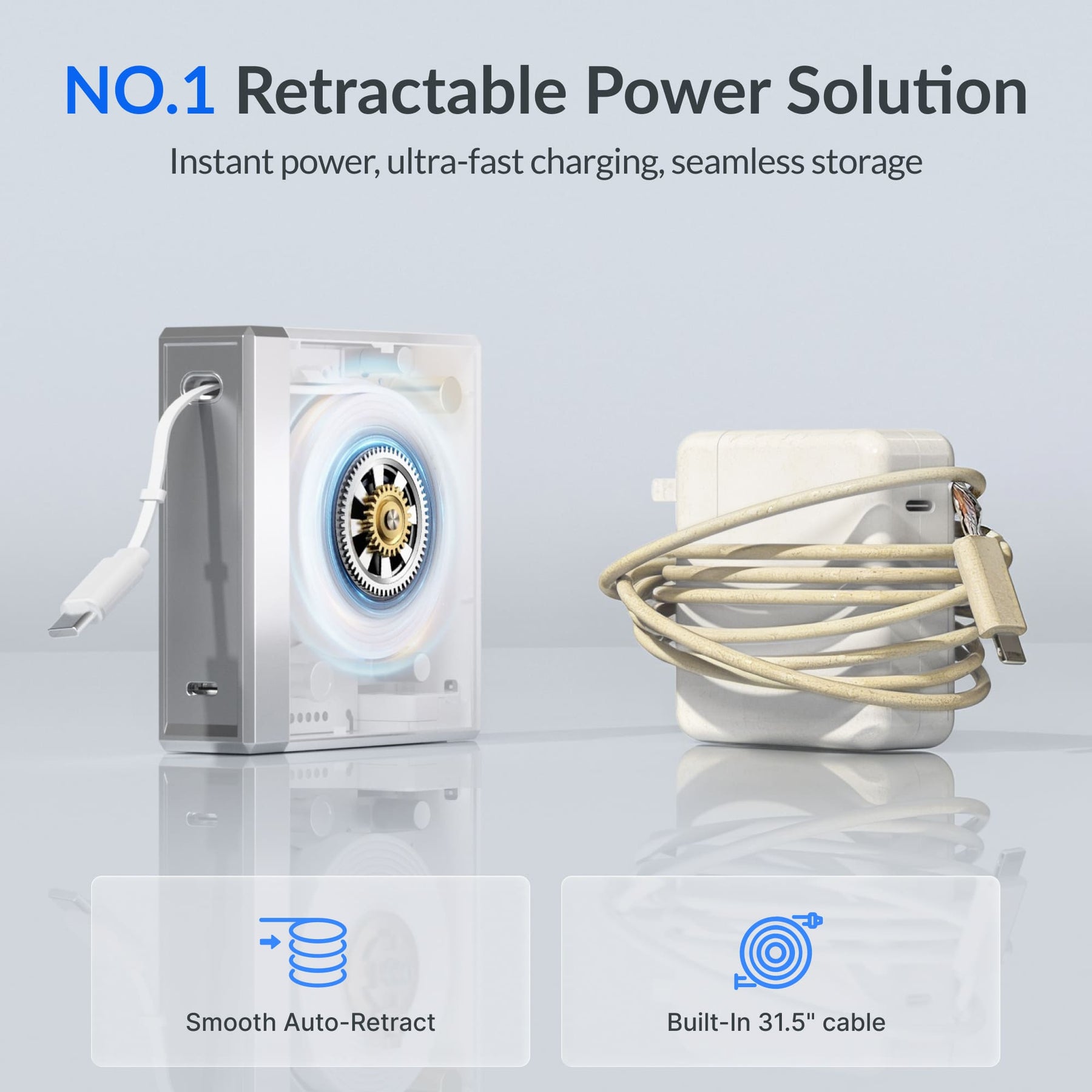 Gitryin Retractable 140W Fast Charger - USB-C Cable