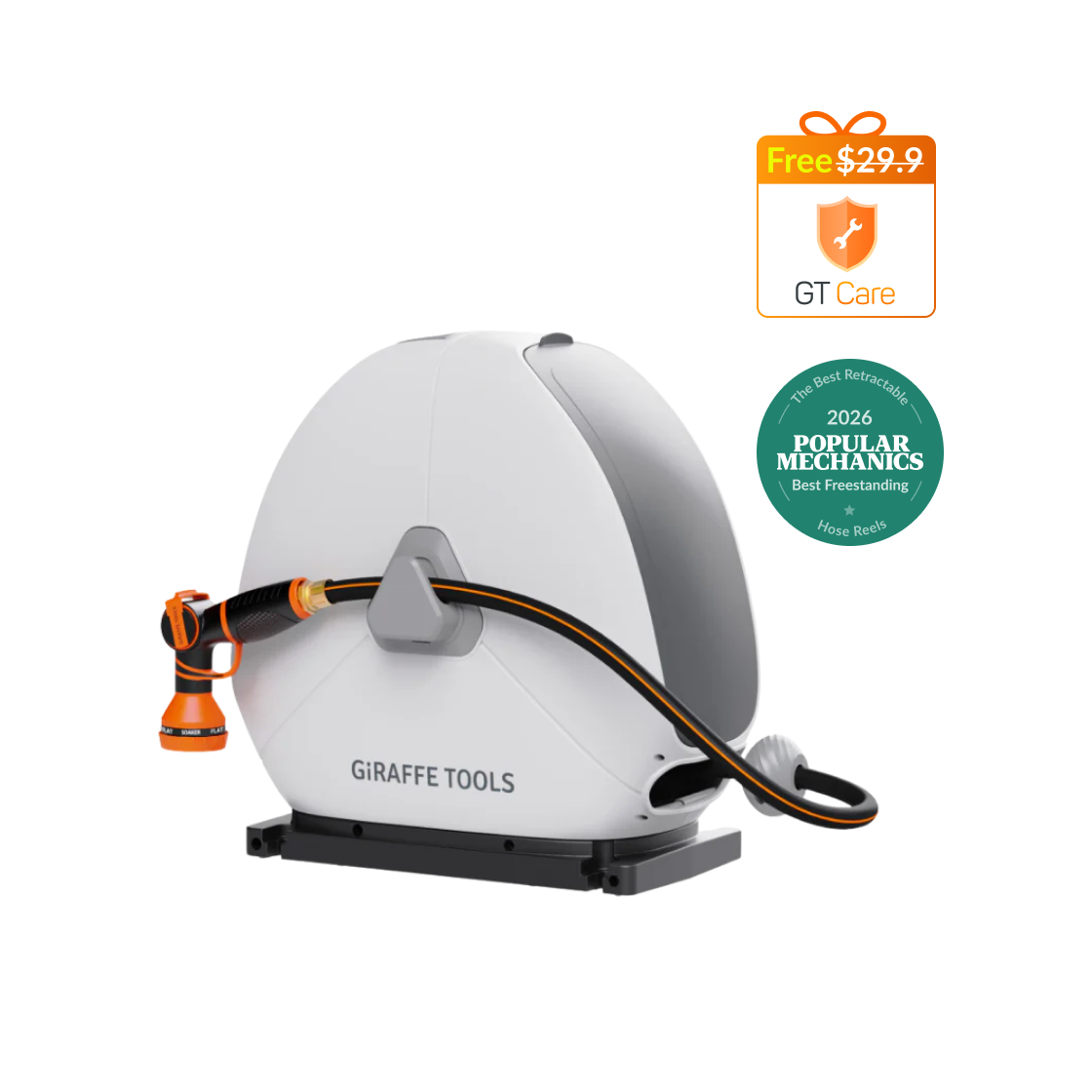 Ground-Mounted Retractable Hose Reel 82ft-130ft Features