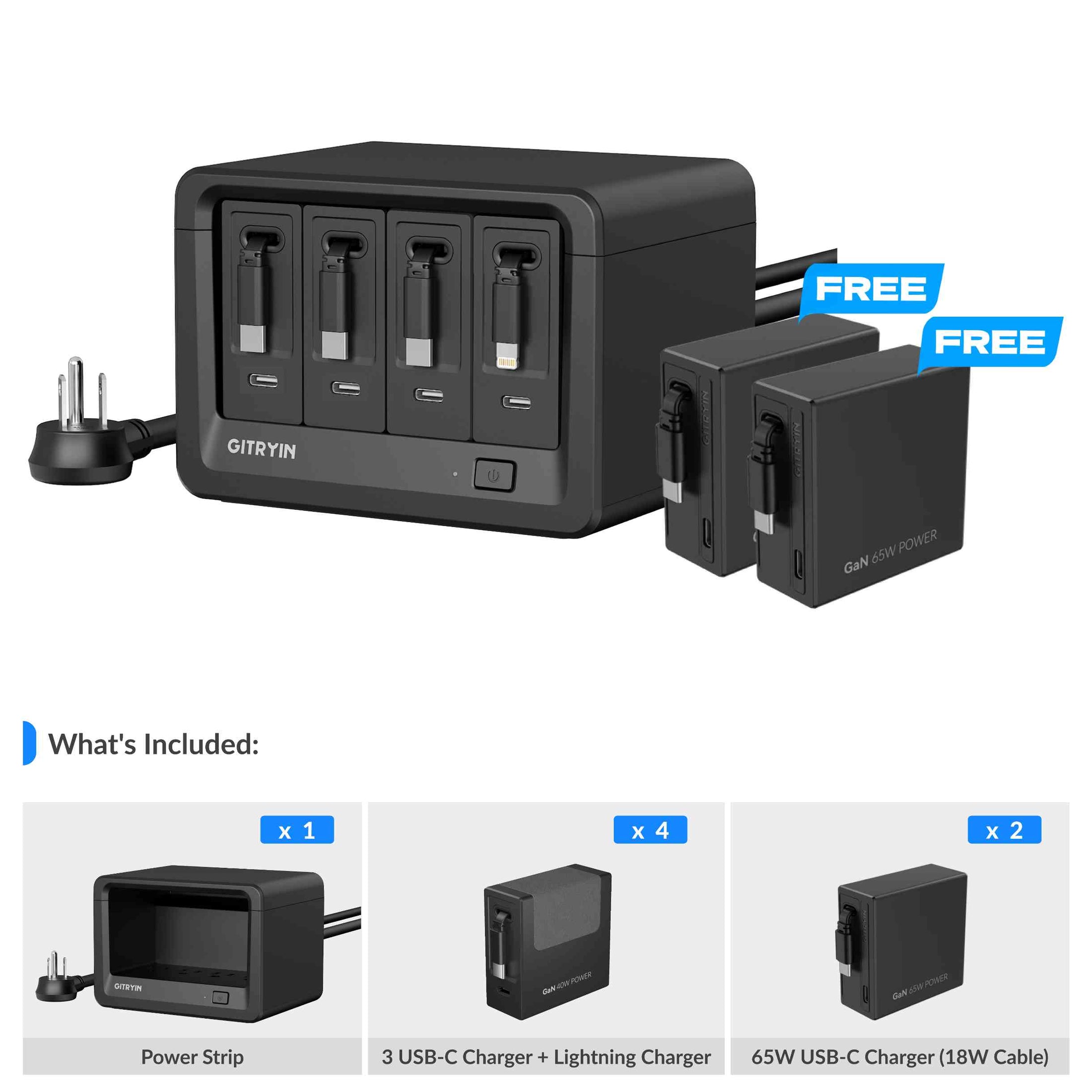 Gitryin Desktop Charging Station 12-in-1 Black Features