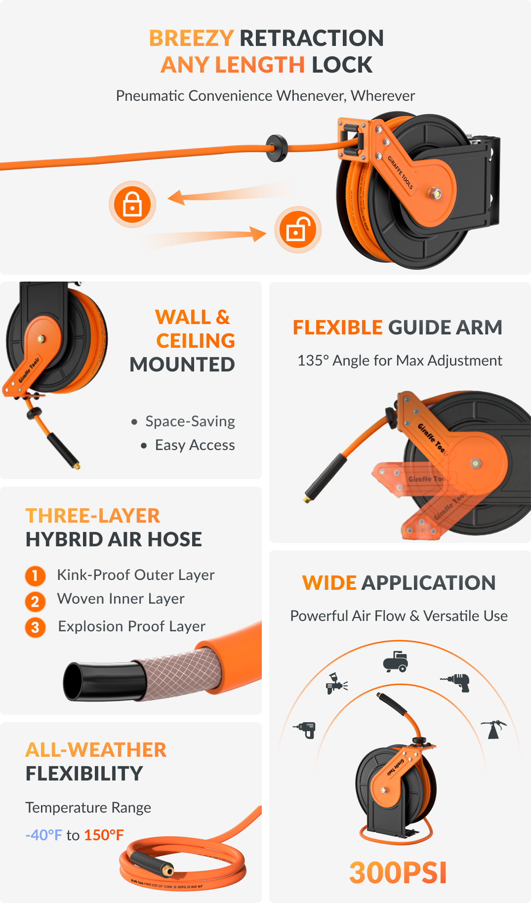 Giraffe Tools Air Hose Reel