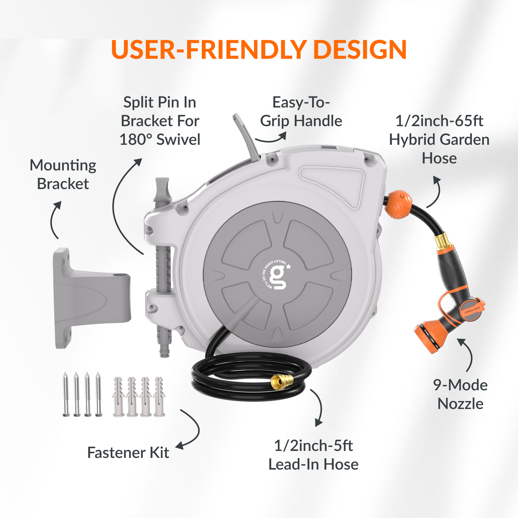 Giraffe Tools Retractable Garden Hose Ree