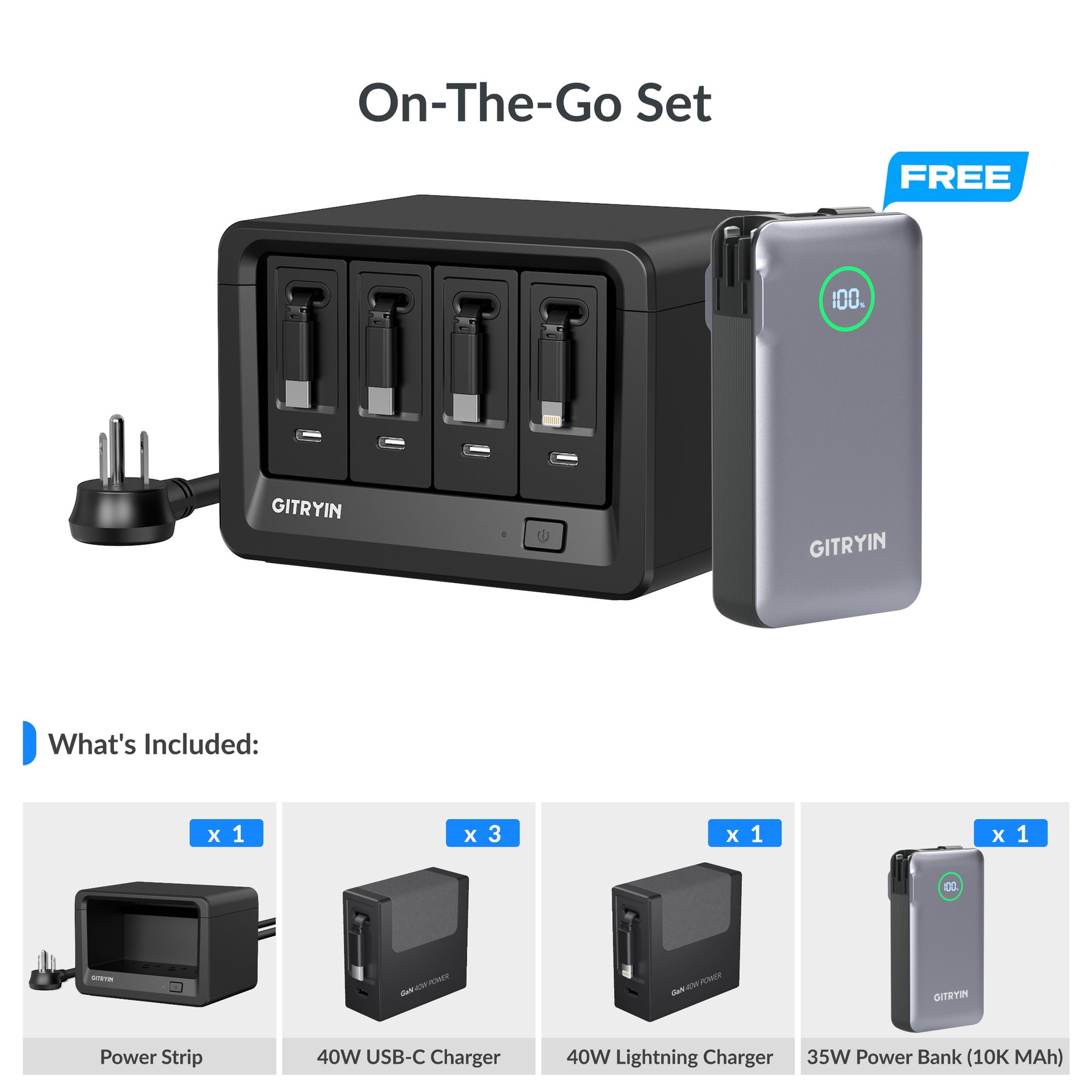 Gitryin Desktop Charging Station 12-in-1  (40W Combo)